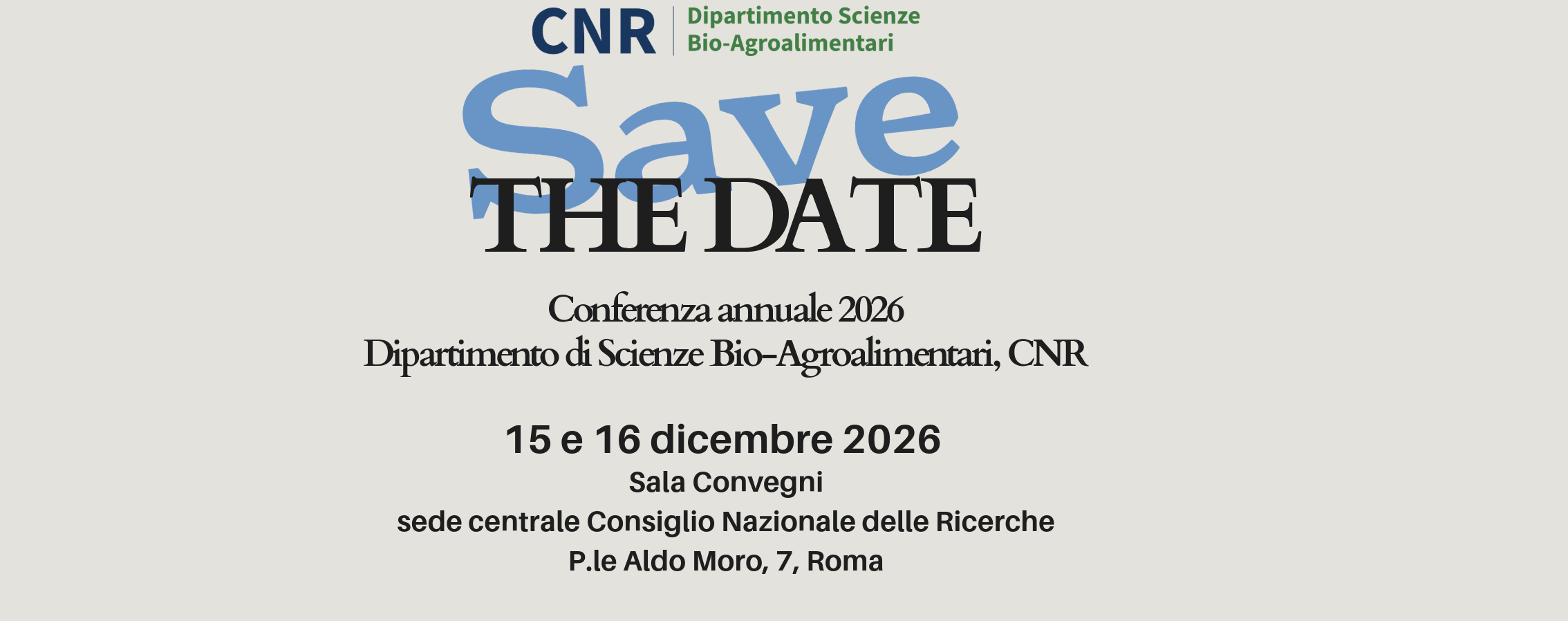 SAVE THE DATE_CONFERENZA ANNUALE DISBA 2026, 15-16 DICEMBRE, ROMA